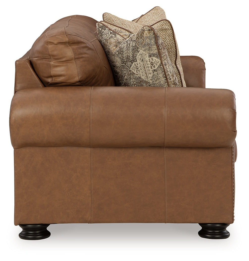 Ashley Furniture - Carianna Caramel Leather Sofa - Light Brown Leather Match - Sofas - Additional View 3