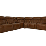 Benelli Leather 6 Piece Power Zero G Sectional - Buckskin