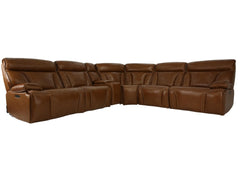 Benelli Leather 6 Piece Power Zero G Sectional - Buckskin