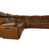 Benelli Leather 6 Piece Power Zero G Sectional - Buckskin - Additional View 1