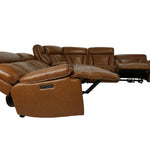 Benelli Leather 6 Piece Power Zero G Sectional - Buckskin - Additional View 3