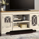 Ashley Furniture - REALYN MEDIA CONSOLE - White Glass|Wood - TV Stands - Additional View 1