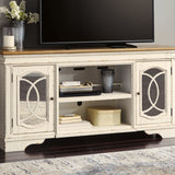 Ashley Furniture - REALYN MEDIA CONSOLE - White Glass|Wood - TV Stands - Additional View 1