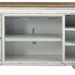 Ashley Furniture - REALYN MEDIA CONSOLE - White Glass|Wood - TV Stands - Additional View 2