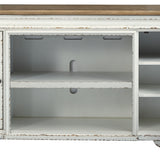 Ashley Furniture - REALYN MEDIA CONSOLE - White Glass|Wood - TV Stands - Additional View 2