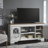 Ashley Furniture - REALYN MEDIA CONSOLE - White Glass|Wood - TV Stands - Additional View 7