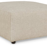 Ashley Furniture - Edenfield Oversized Ottoman - Linen - Pearl Silver Fabric - Ottomans