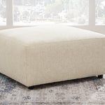 Ashley Furniture - Edenfield Oversized Ottoman - Linen - Pearl Silver Fabric - Ottomans - Additional View 1
