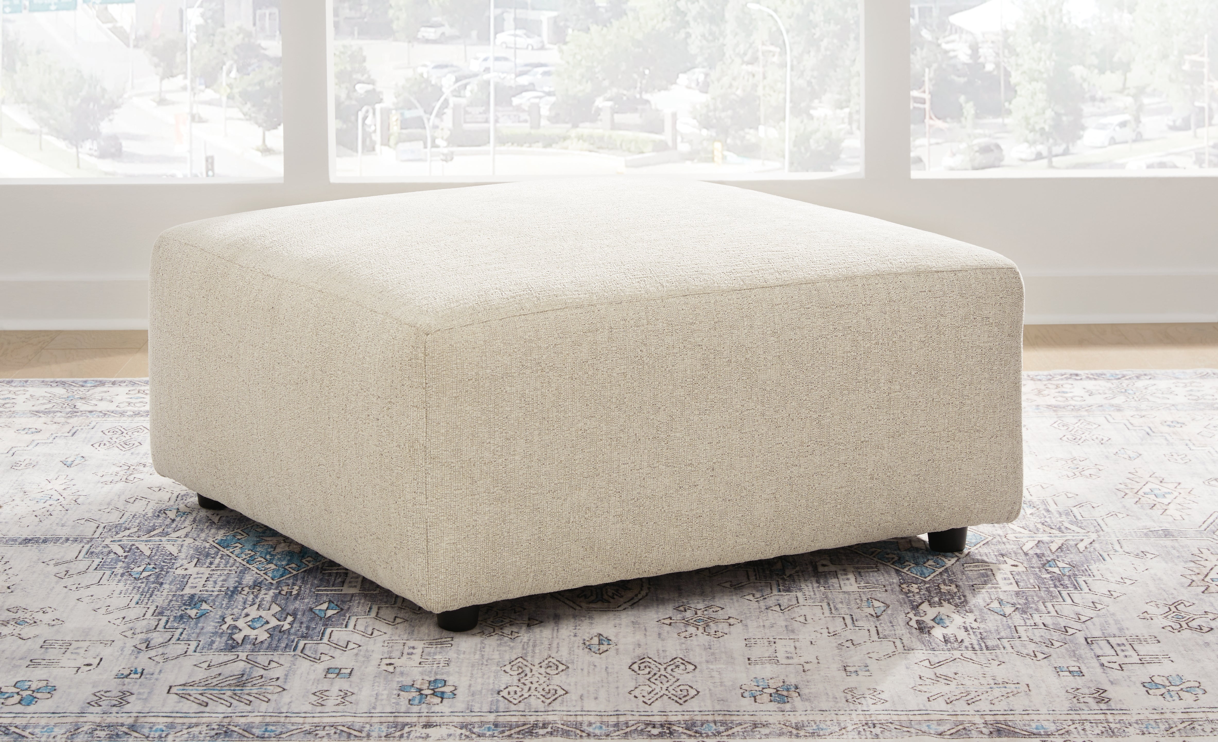 Ashley Furniture - Edenfield Oversized Ottoman - Linen - Pearl Silver Fabric - Ottomans - Additional View 1
