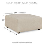 Ashley Furniture - Edenfield Oversized Ottoman - Linen - Pearl Silver Fabric - Ottomans - Additional View 4