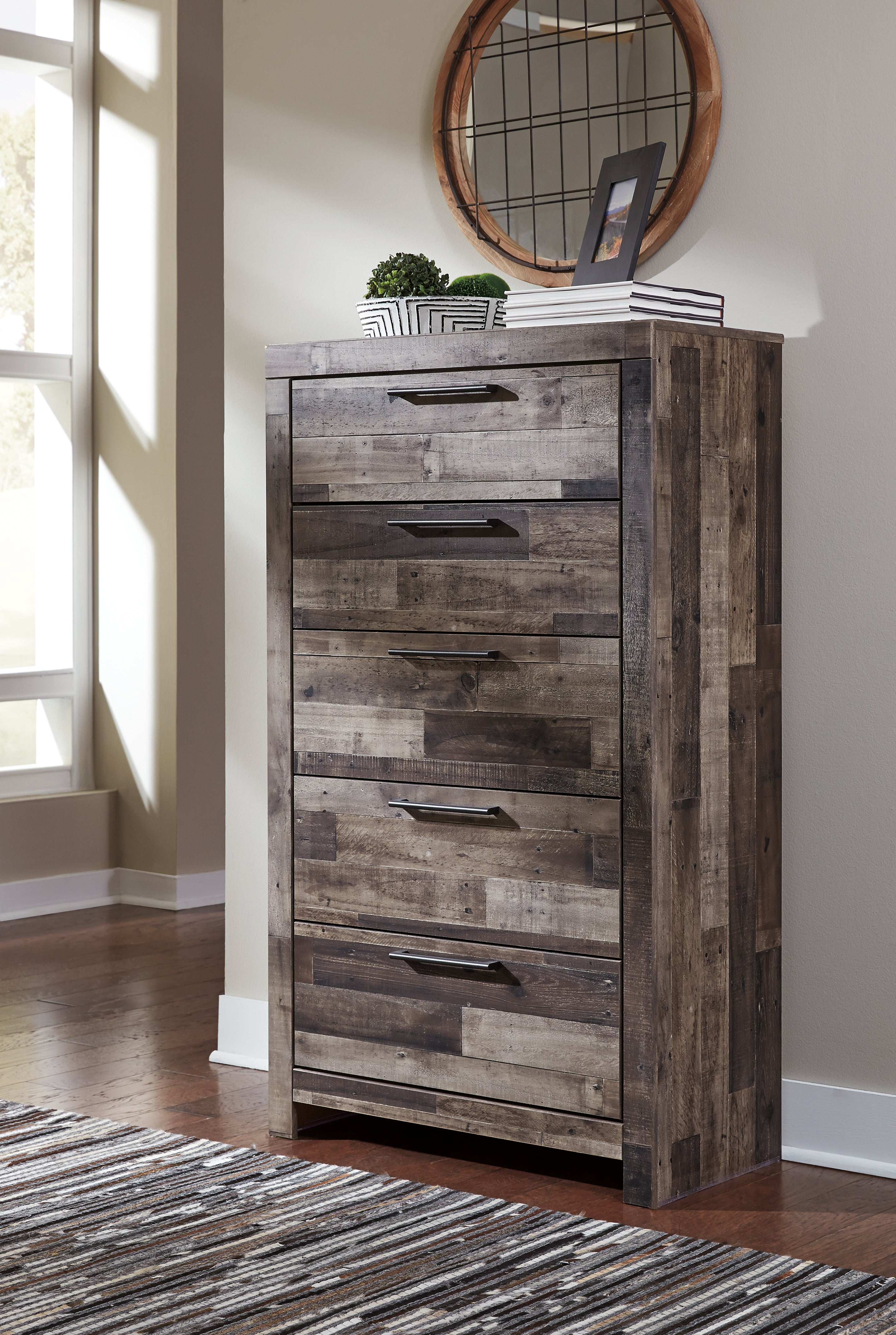 Ashley Furniture - Derekson Chest - Grey - Dark Gray Wood - Chests - Additional View 1
