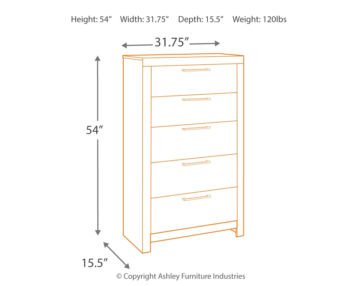 Ashley Furniture - Derekson Chest - Grey - Dark Gray Wood - Chests - Additional View 3
