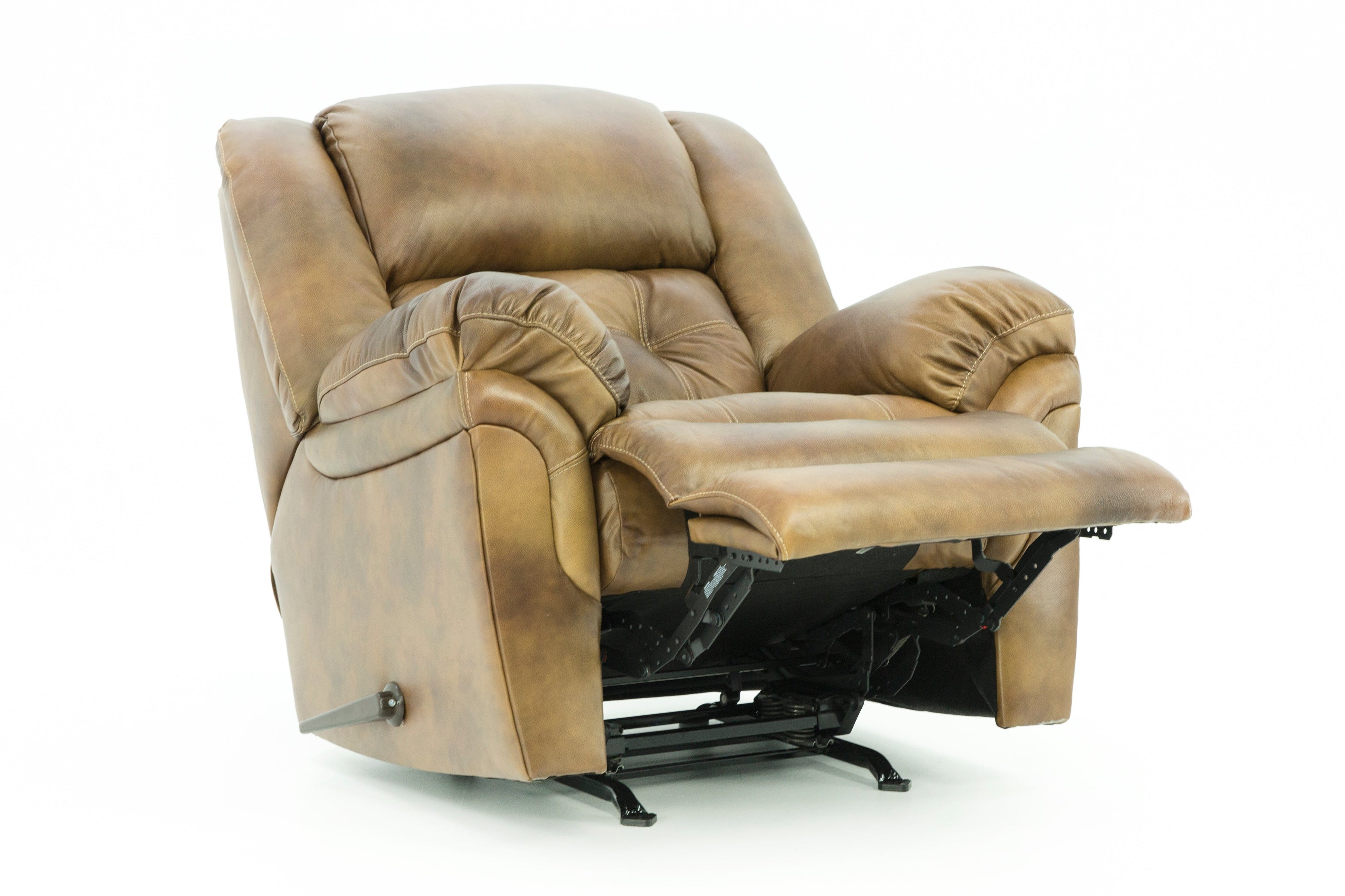 Hudson Leather Rocker Recliner - Saddle - Additional View 3