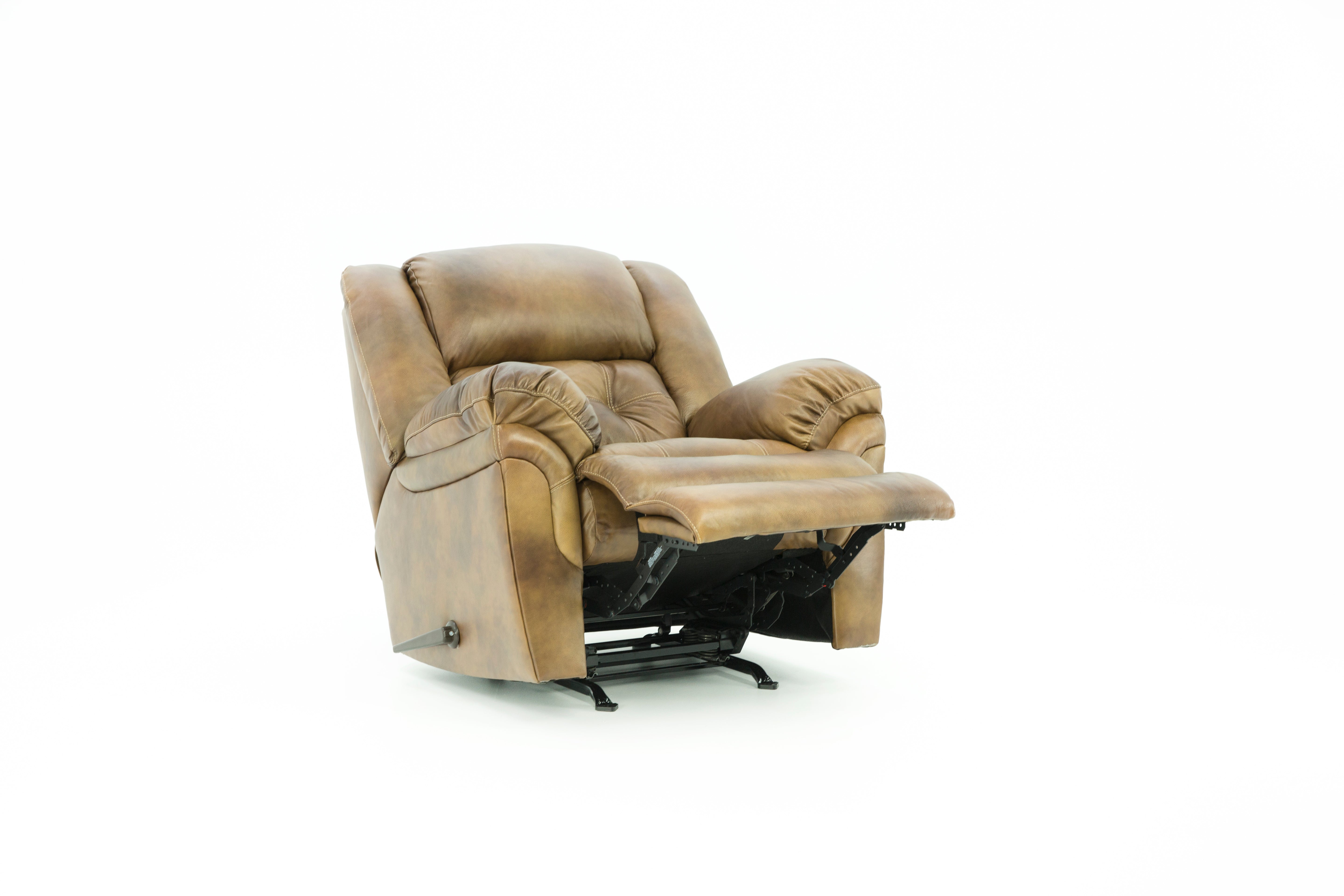 Hudson Leather Rocker Recliner - Saddle - Additional View 3