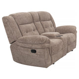Steve Silver Furniture - SYDNEY RECLINING GLIDER LOVESEAT - Light Brown Fabric - Loveseats