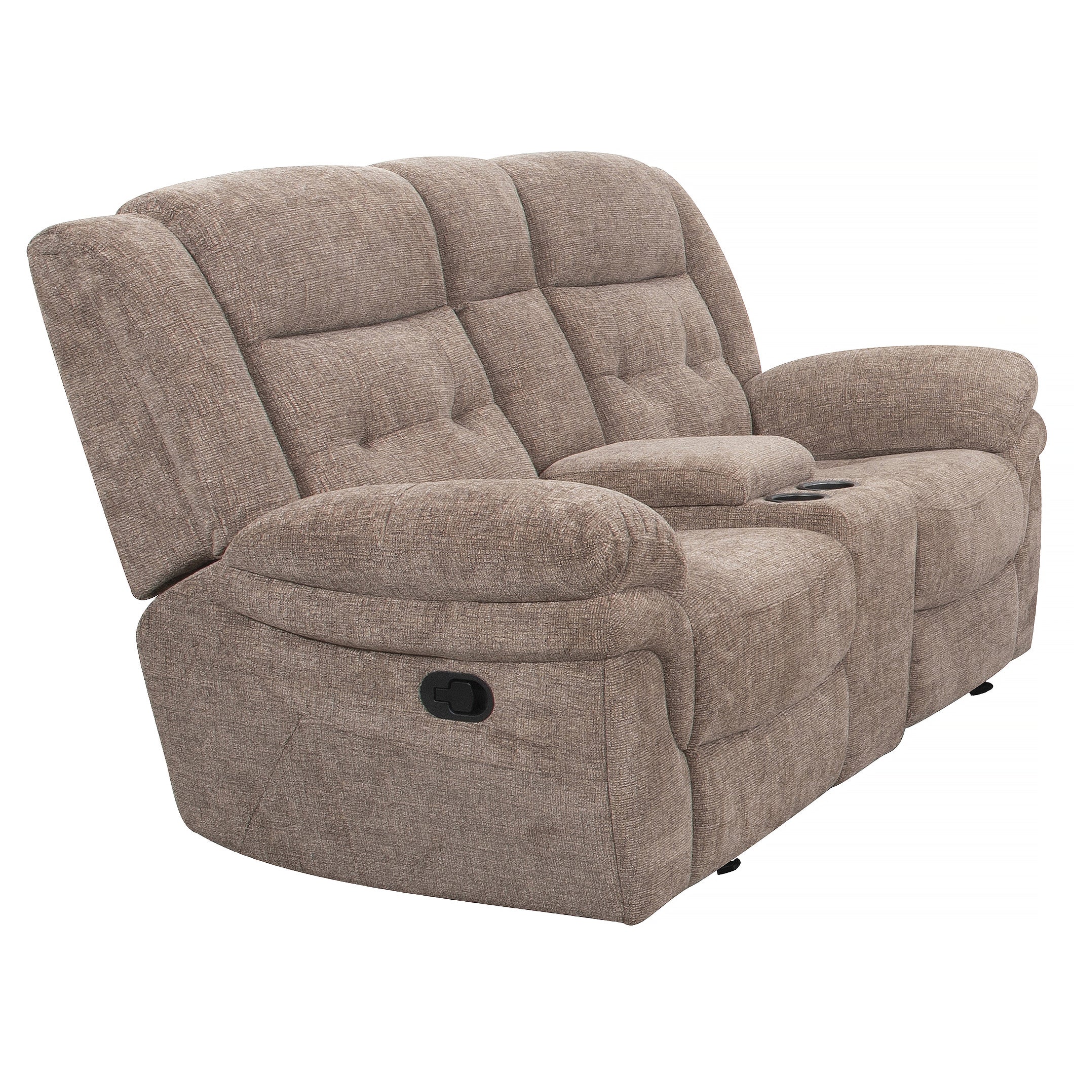 Steve Silver Furniture - SYDNEY RECLINING GLIDER LOVESEAT - Light Brown Fabric - Loveseats