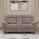 Steve Silver Furniture - SYDNEY RECLINING GLIDER LOVESEAT - Light Brown Fabric - Loveseats - Additional View 1