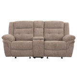 Steve Silver Furniture - SYDNEY RECLINING GLIDER LOVESEAT - Light Brown Fabric - Loveseats - Additional View 2