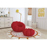 Elements International - Bubble Swivel Chair And Ottoman - Red - Fabric - Chair & Ottoman - Additional View 7