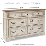 Ashley Furniture - Realyn Dresser - White Wood - Dresser & Mirror - Additional View 3
