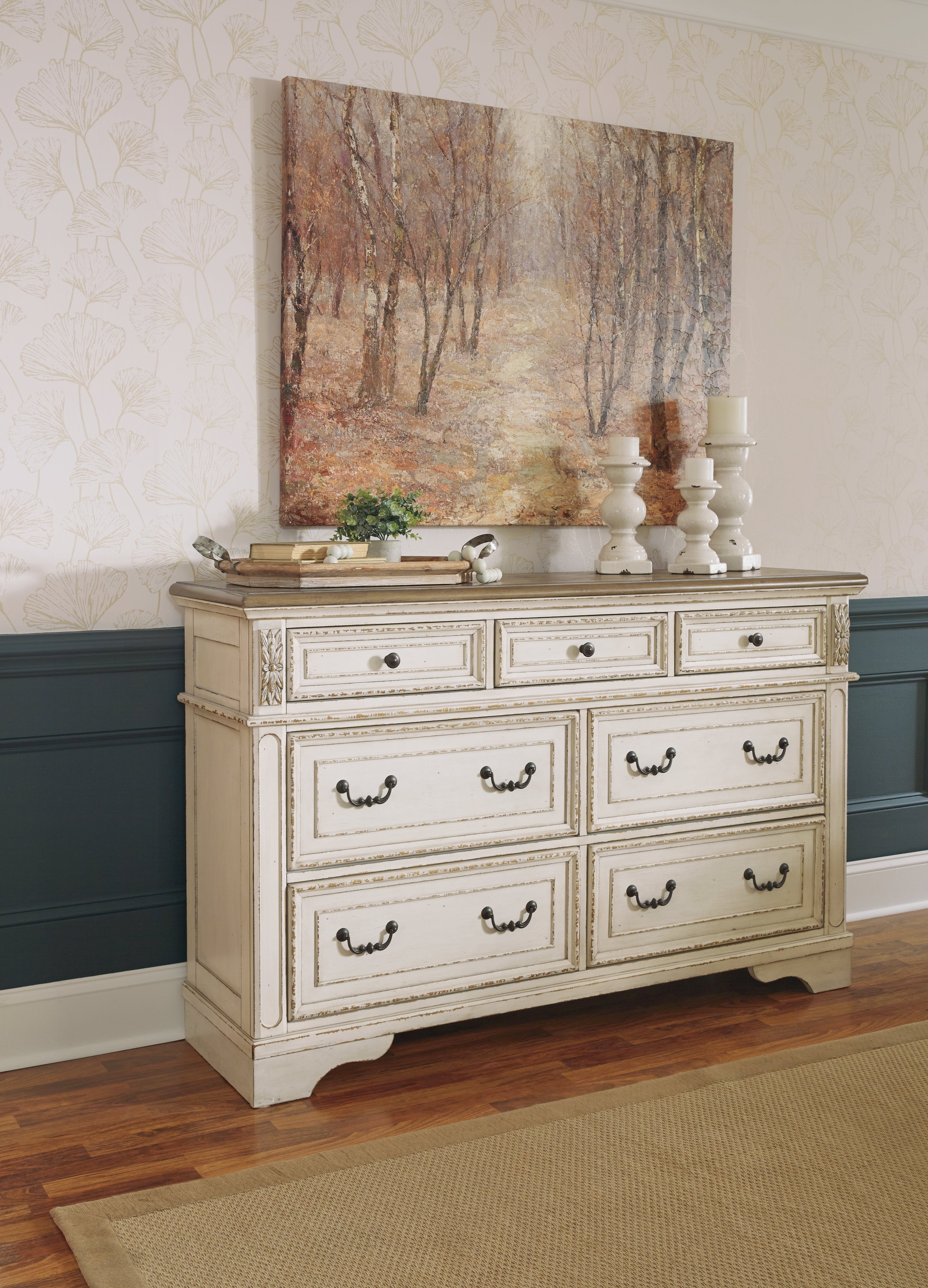 Ashley Furniture - Realyn Dresser - White Wood - Dresser & Mirror - Additional View 5