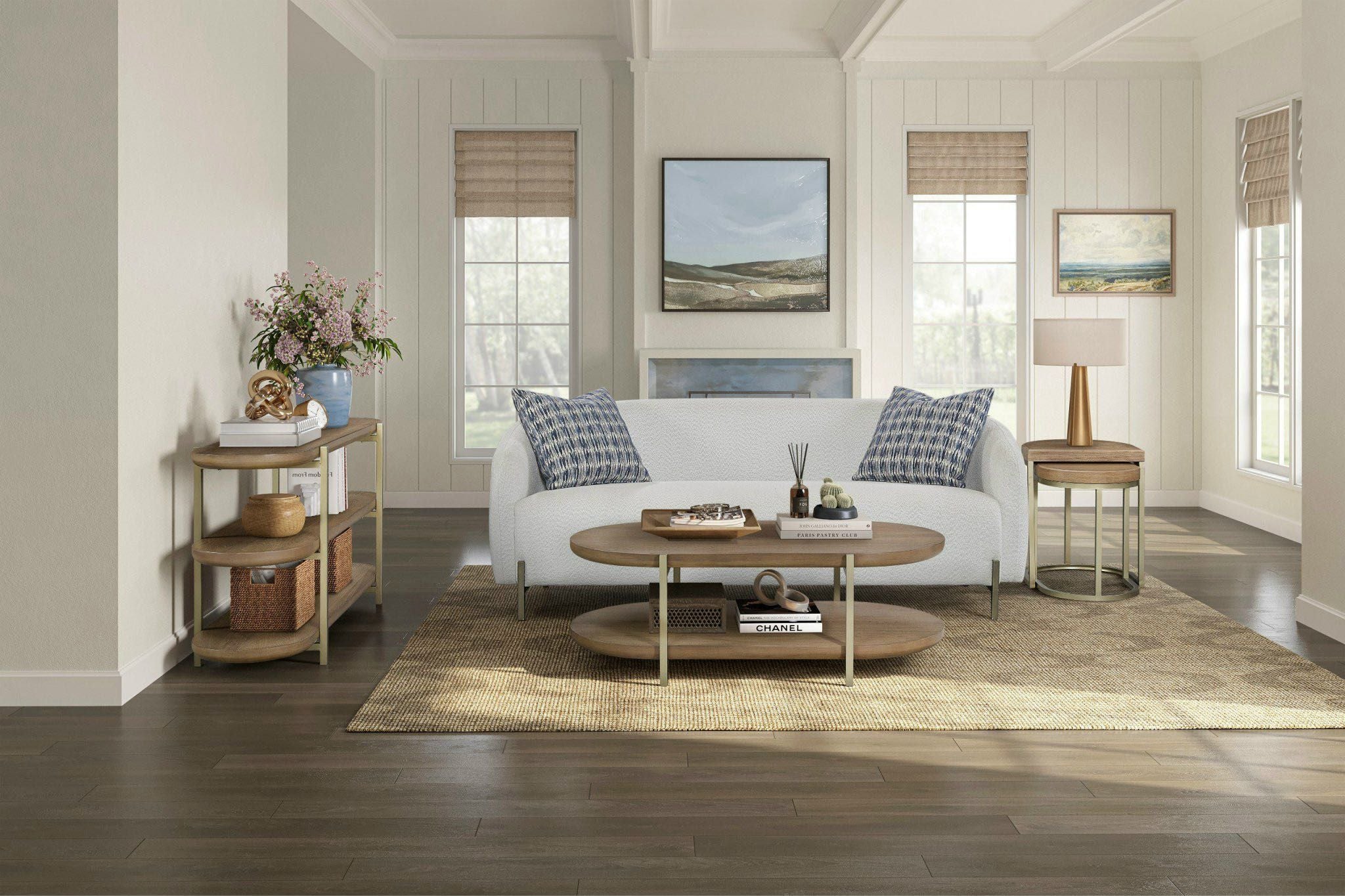 Bernards - ELURE BRIDGES CONSOLE TABLE - Light Brown Wood - Tables - Additional View 1