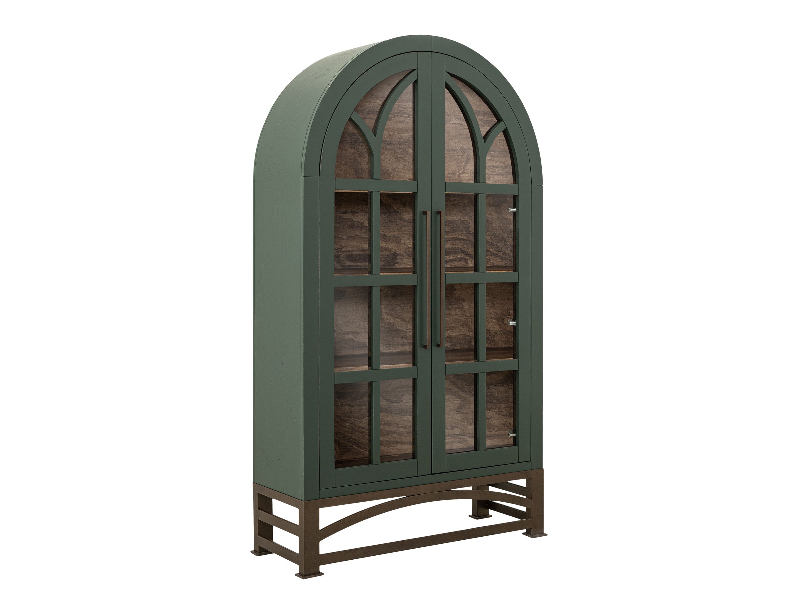 International Furniture Direct - OBSIDIAN GREEN CABINET - Dark Green Wood - Cabinets - Additional View 1