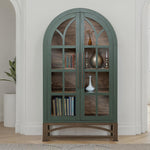 International Furniture Direct - OBSIDIAN GREEN CABINET - Dark Green Wood - Cabinets - Additional View 3