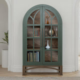 International Furniture Direct - OBSIDIAN GREEN CABINET - Dark Green Wood - Cabinets - Additional View 3
