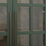 International Furniture Direct - OBSIDIAN GREEN CABINET - Dark Green Wood - Cabinets - Additional View 4