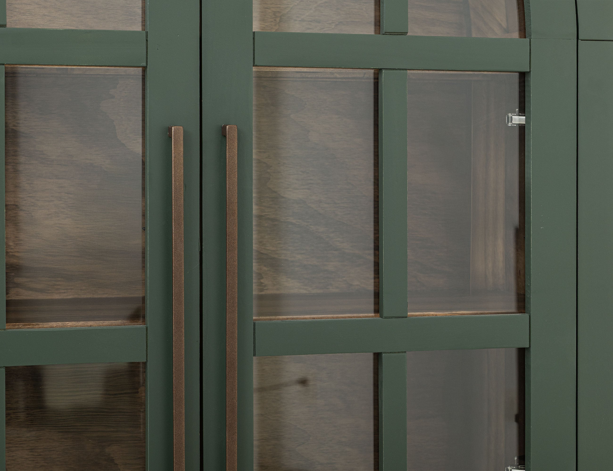 International Furniture Direct - OBSIDIAN GREEN CABINET - Dark Green Wood - Cabinets - Additional View 4