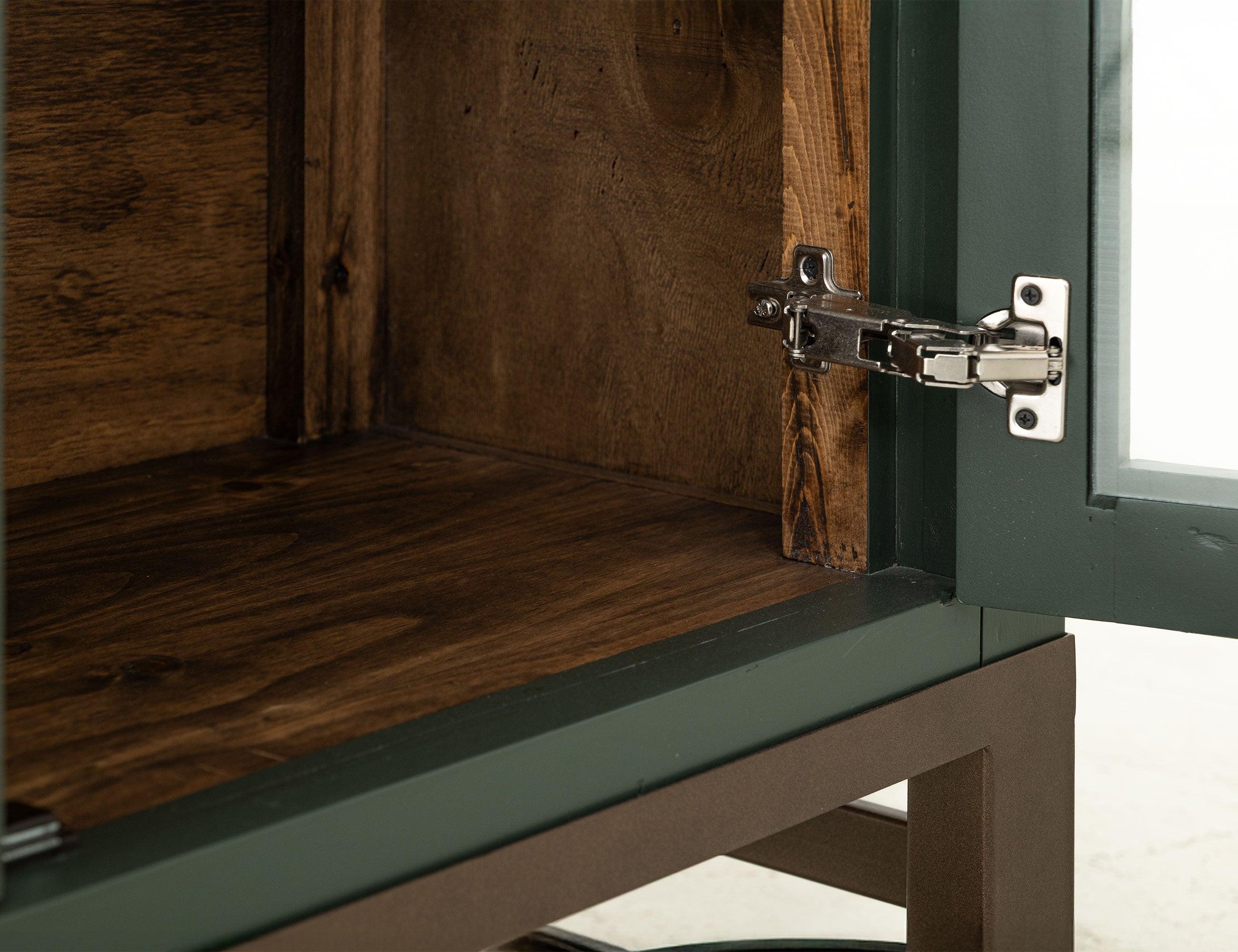 International Furniture Direct - OBSIDIAN GREEN CABINET - Dark Green Wood - Cabinets - Additional View 5