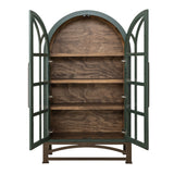 International Furniture Direct - OBSIDIAN GREEN CABINET - Dark Green Wood - Cabinets - Additional View 2
