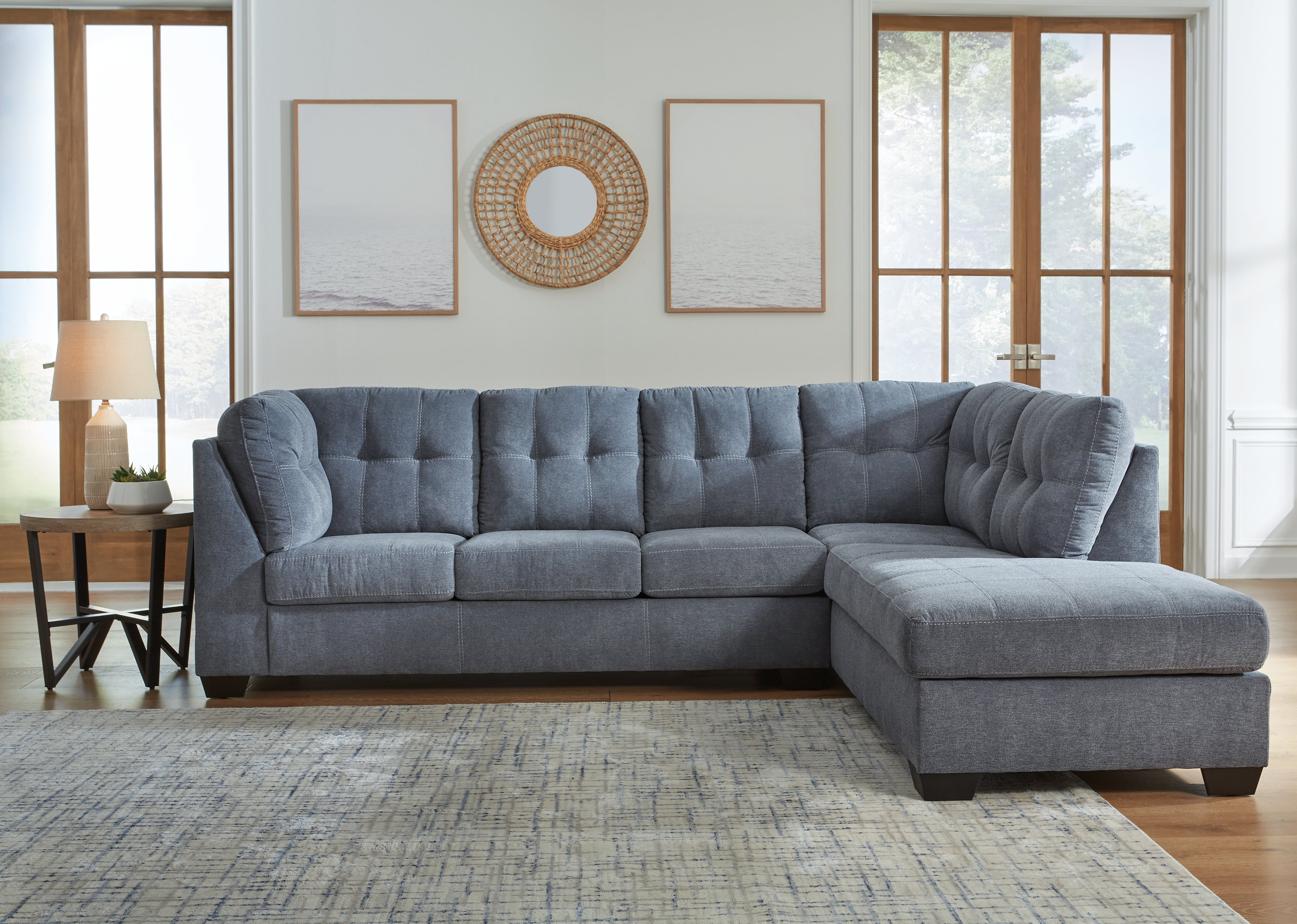 Ashley Furniture - Marrelton 2 Piece Sectional - Denim - Blue Fabric - Sectionals - Additional View 4