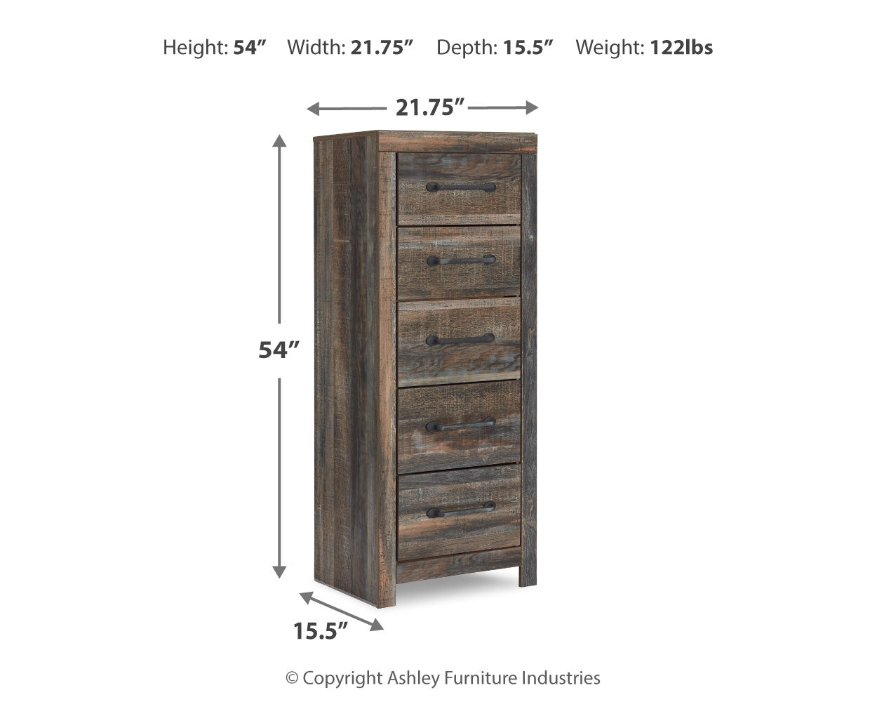 Ashley Furniture - Drystan Narrow Chest - Brown - Beige Wood - Chests - Additional View 3