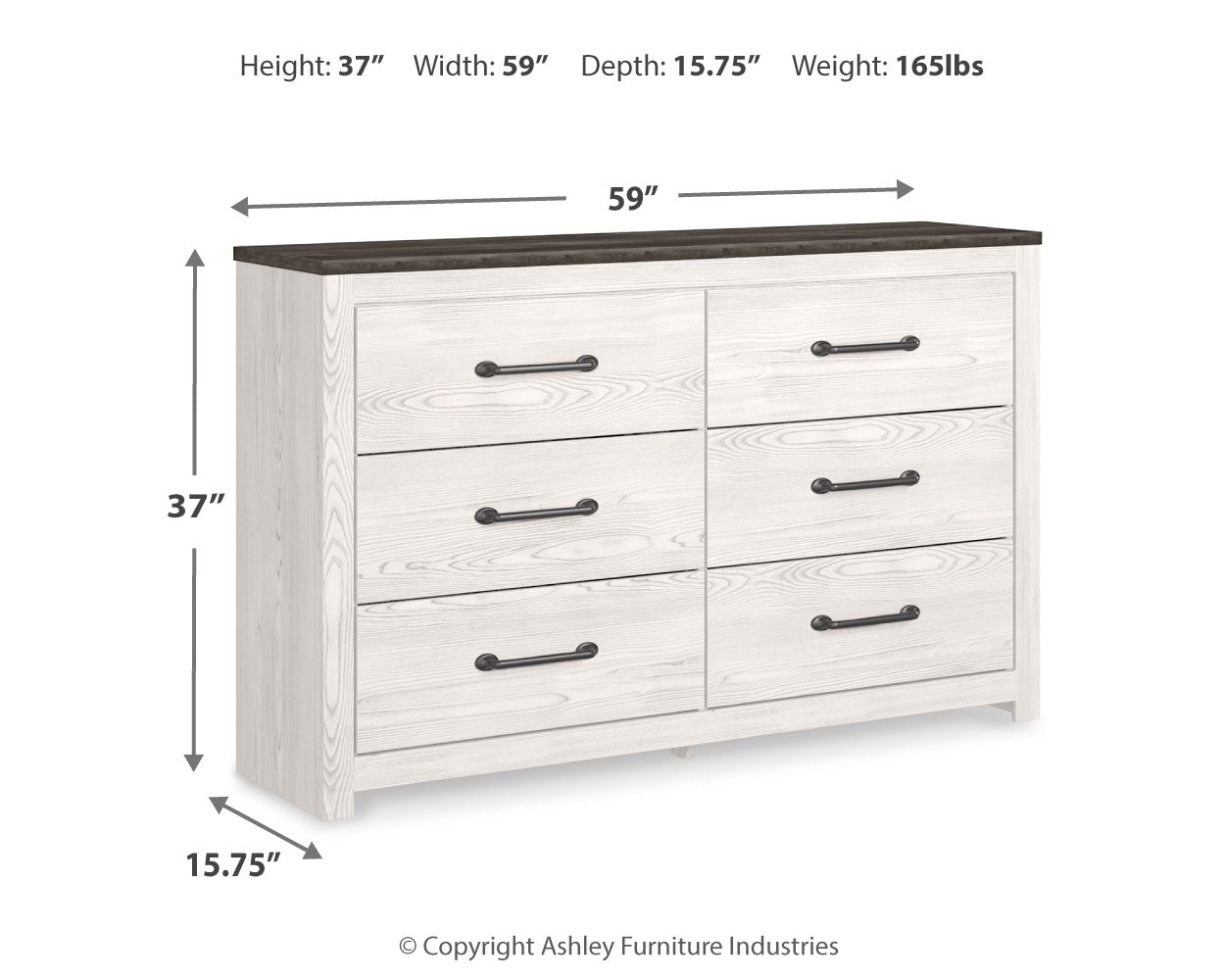 Ashley Furniture - Gerridan Dresser - White Wood - Dresser & Mirror - Additional View 6