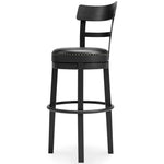 Ashley Furniture - Valebeck 30" Swivel Barstool - Black - Metal|Wood|Leather Match - Stools - Additional View 4