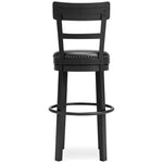 Ashley Furniture - Valebeck 30" Swivel Barstool - Black - Metal|Wood|Leather Match - Stools - Additional View 6
