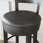 Ashley Furniture - Valebeck 30" Swivel Barstool - Black - Metal|Wood|Leather Match - Stools - Additional View 9
