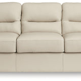 Ashley Furniture - TRESURE TROVE ALMOND SOFA - White Leather Match - Sofas - Additional View 2