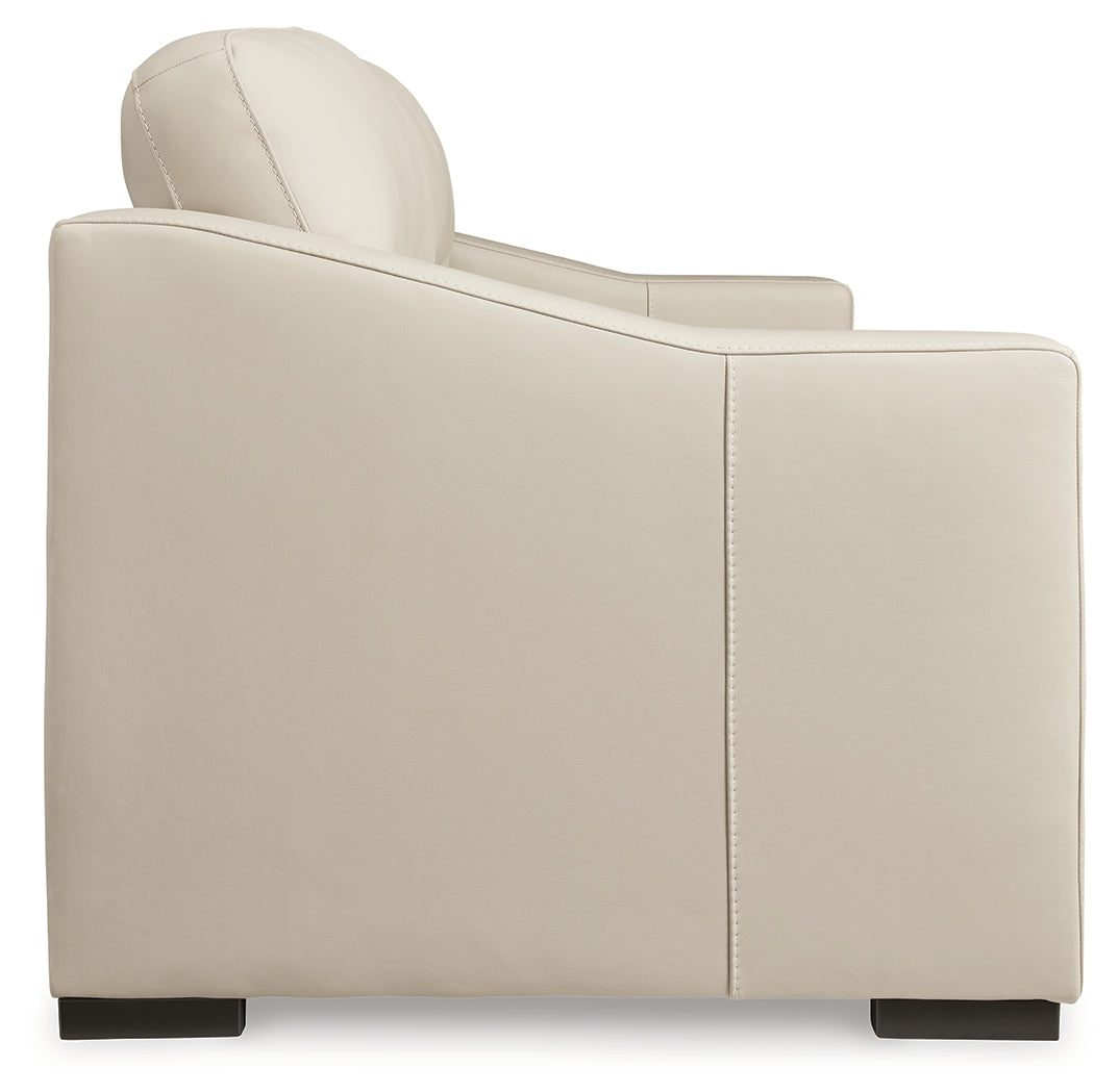 Ashley Furniture - TRESURE TROVE ALMOND SOFA - White Leather Match - Sofas - Additional View 3