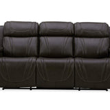 Boston Leather Power Sofa With Drop Down Table - Charcoal