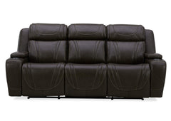 Boston Leather Power Sofa With Drop Down Table - Charcoal