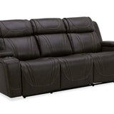 Boston Leather Power Sofa With Drop Down Table - Charcoal - Additional View 1