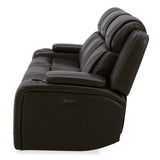 Boston Leather Power Sofa With Drop Down Table - Charcoal - Additional View 3