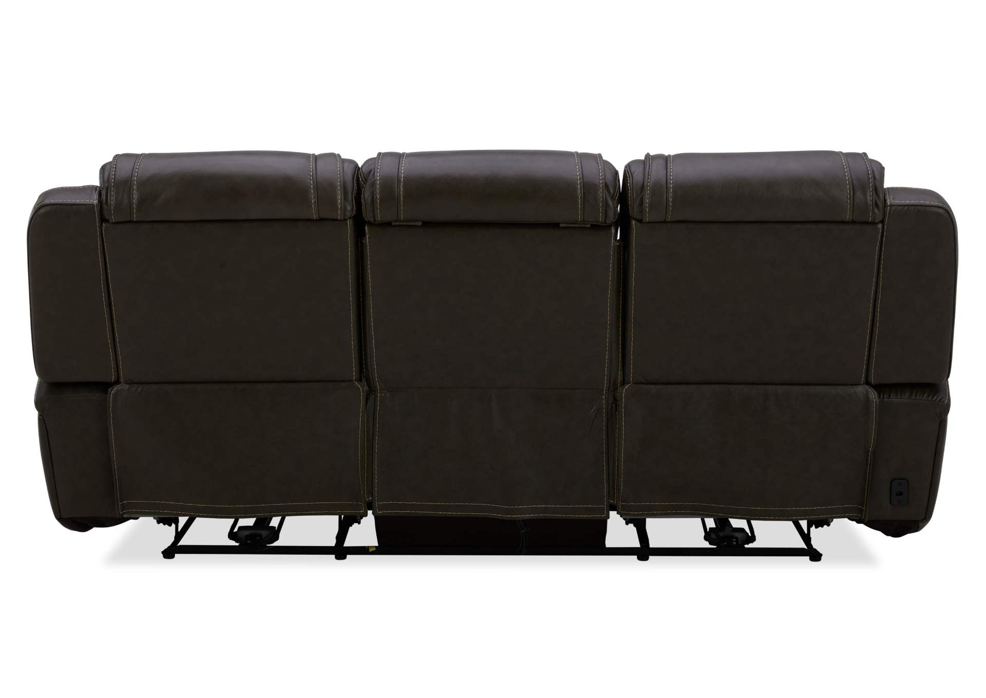 Boston Leather Power Sofa With Drop Down Table - Charcoal - Additional View 4
