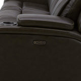 Boston Leather Power Sofa With Drop Down Table - Charcoal - Additional View 5