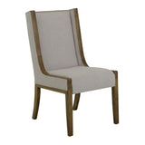 International Furniture Direct - RIVERBEND IVORY UPHOLSTERED CHAIR - Gray Fabric|Wood - Chairs