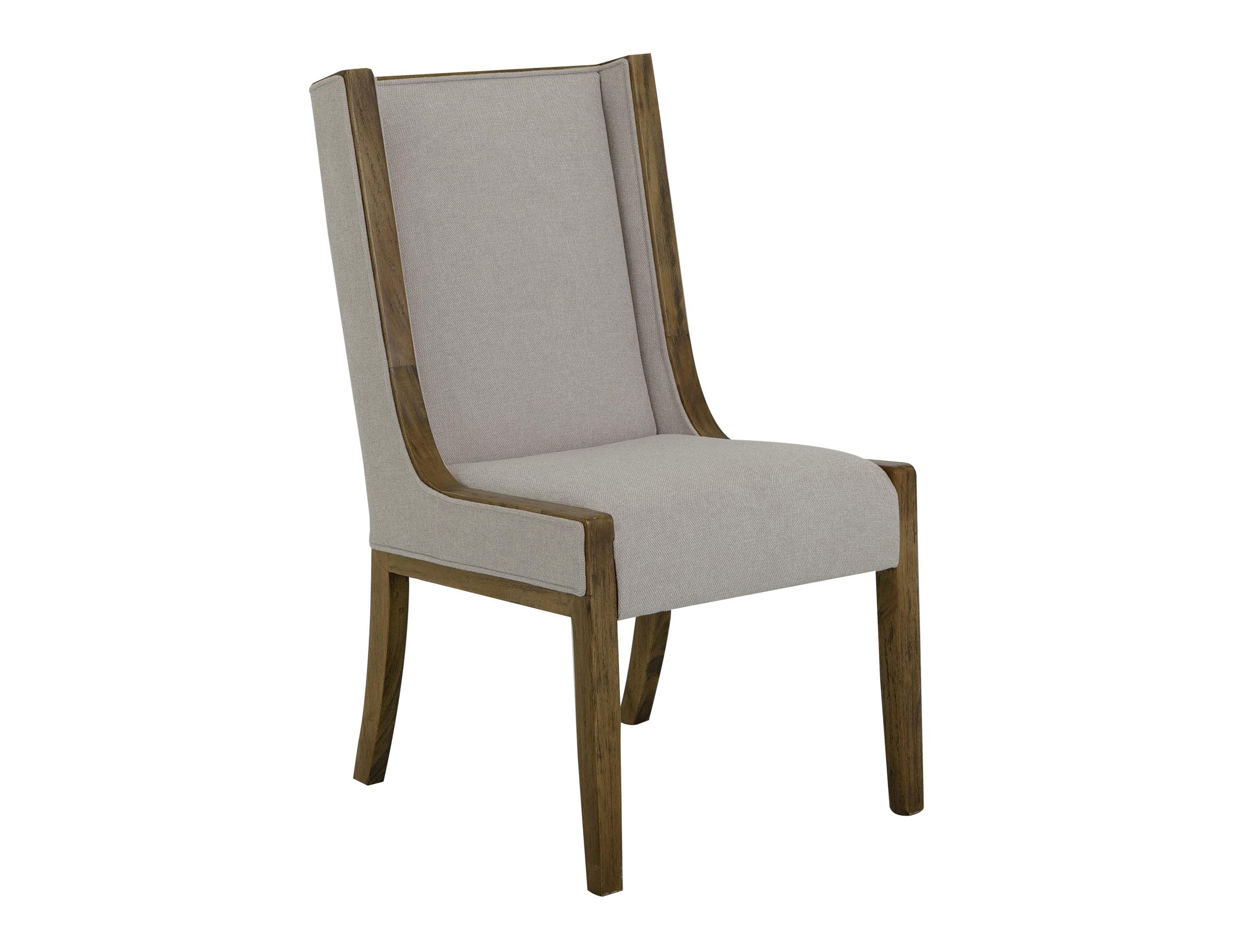 International Furniture Direct - RIVERBEND IVORY UPHOLSTERED CHAIR - Gray Fabric|Wood - Chairs