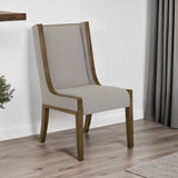 International Furniture Direct - RIVERBEND IVORY UPHOLSTERED CHAIR - Gray Fabric|Wood - Chairs - Additional View 3